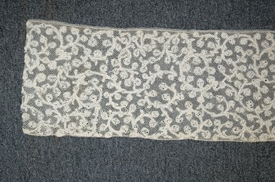 Lot 334 - Milanese Lace. A length of lace, Italy, 19th century, & others