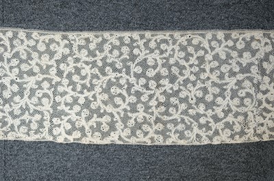 Lot 334 - Milanese Lace. A length of lace, Italy, 19th century, & others