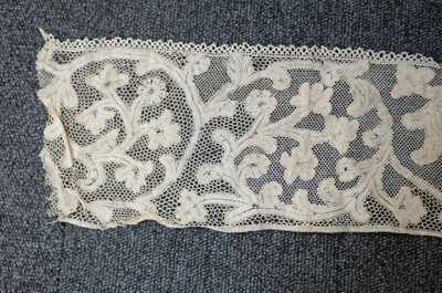 Lot 334 - Milanese Lace. A length of lace, Italy, 19th century, & others