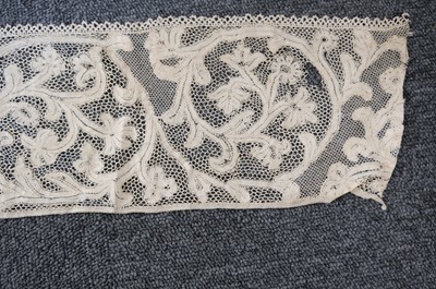 Lot 334 - Milanese Lace. A length of lace, Italy, 19th century, & others