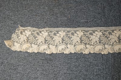 Lot 334 - Milanese Lace. A length of lace, Italy, 19th century, & others