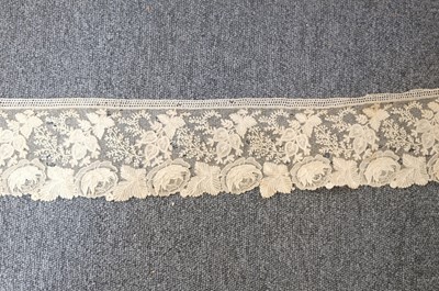 Lot 334 - Milanese Lace. A length of lace, Italy, 19th century, & others