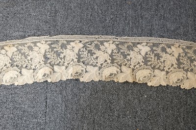 Lot 334 - Milanese Lace. A length of lace, Italy, 19th century, & others