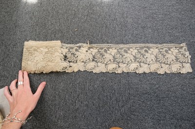 Lot 334 - Milanese Lace. A length of lace, Italy, 19th century, & others
