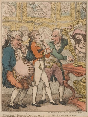 Lot 117 - Rowlandson (Thomas). Italian Picture Dealers Humbugging My Lord Anglaise, 1812