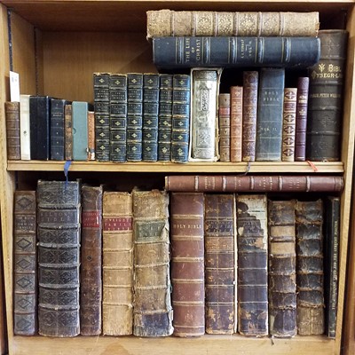 Lot 708 - Ecclesiastical. A collection of 17th to 19th-Century ecclesiastical reference & Bibles, approximately 35 volumes