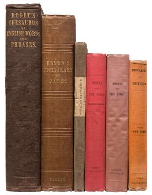 Lot 272 - Roget (Peter Mark). Thesaurus of English Words and Phrases…, 1st edition, London: Longman, 1852