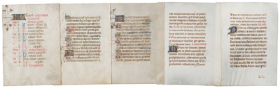 Lot 180 - Illuminated leaves. Four illuminated manuscript leaves from a Book of Hours, France, c. 1450