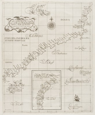 Lot 24 - East Africa. Dudley (Robert). Carta particolare..., è l'isola Mombazza..., [1646 - 61]
