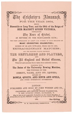 Lot 433 - Wisden. Cricketers' Almanack, 1864-78, 2nd facsimile edition, 1974