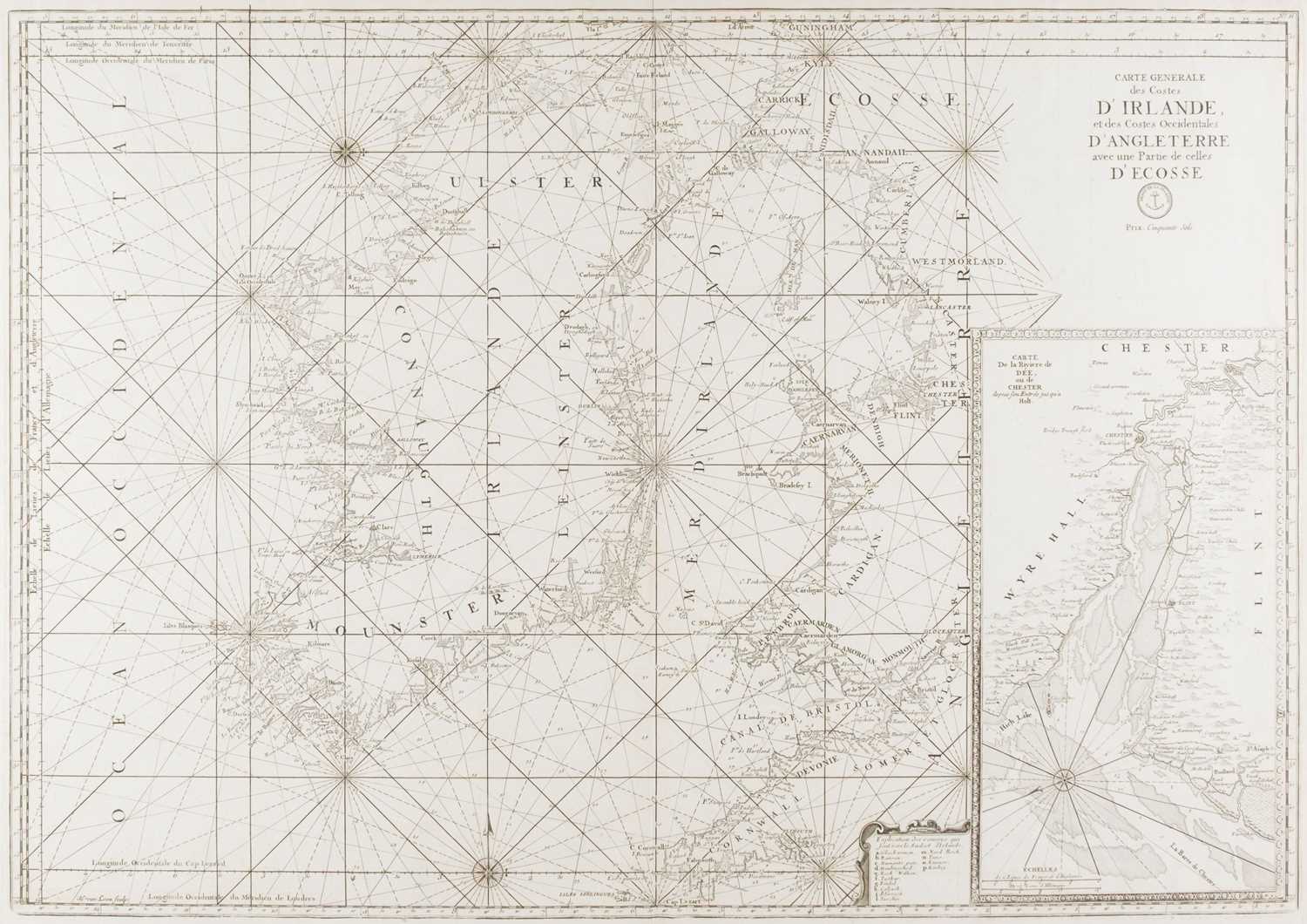Lot 38 - Ireland. Van Loon (H.), Carte Generale des Costes D'Irlande..., circa 1730