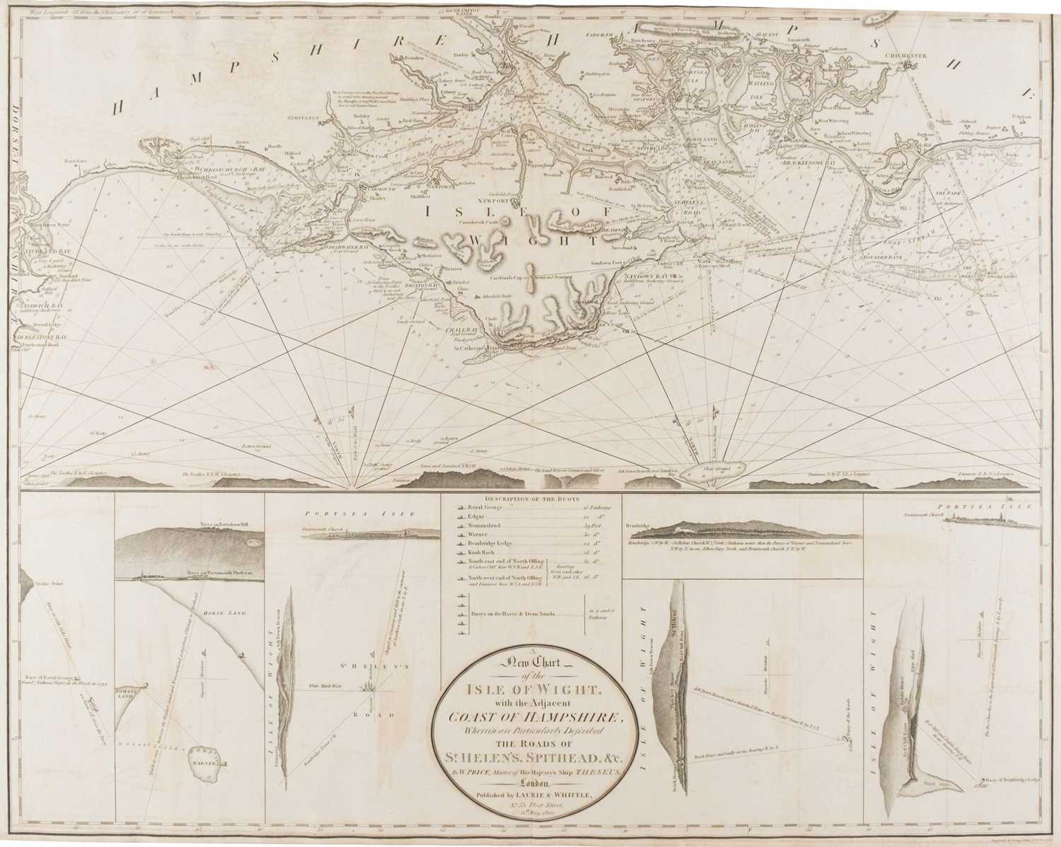 Lot 39 - Isle of Wight. Price (W.), A New Chart of the Isle of Wight..., 1800