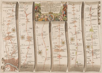 Lot 53 - Ogilby (John). Six engraved road maps [1675 or later]