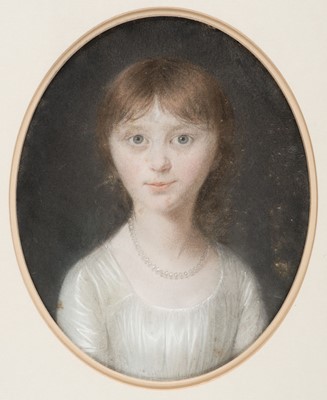Lot 102 - English School. Portrait of a young girl, circa 1800
