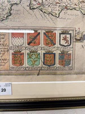Lot 20 - Cornwall. Saxton (Christoper & Philip Lea), Cornwall Described by C. Saxton..., circa 1694
