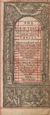 Lot 206 - Velvet Binding. The New Testament of our Lord and Saviour Jesus Christ..., 1632