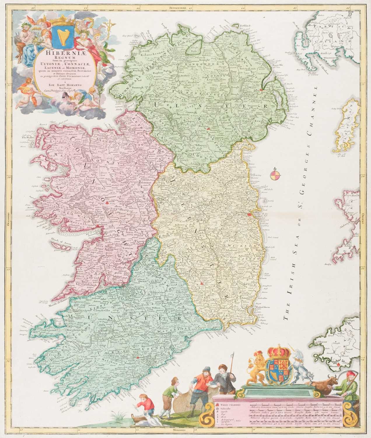 Lot 37 - Ireland. Homann (Johann Baptist), Hiberniae Regnum..., published in Nuremberg, 1715
