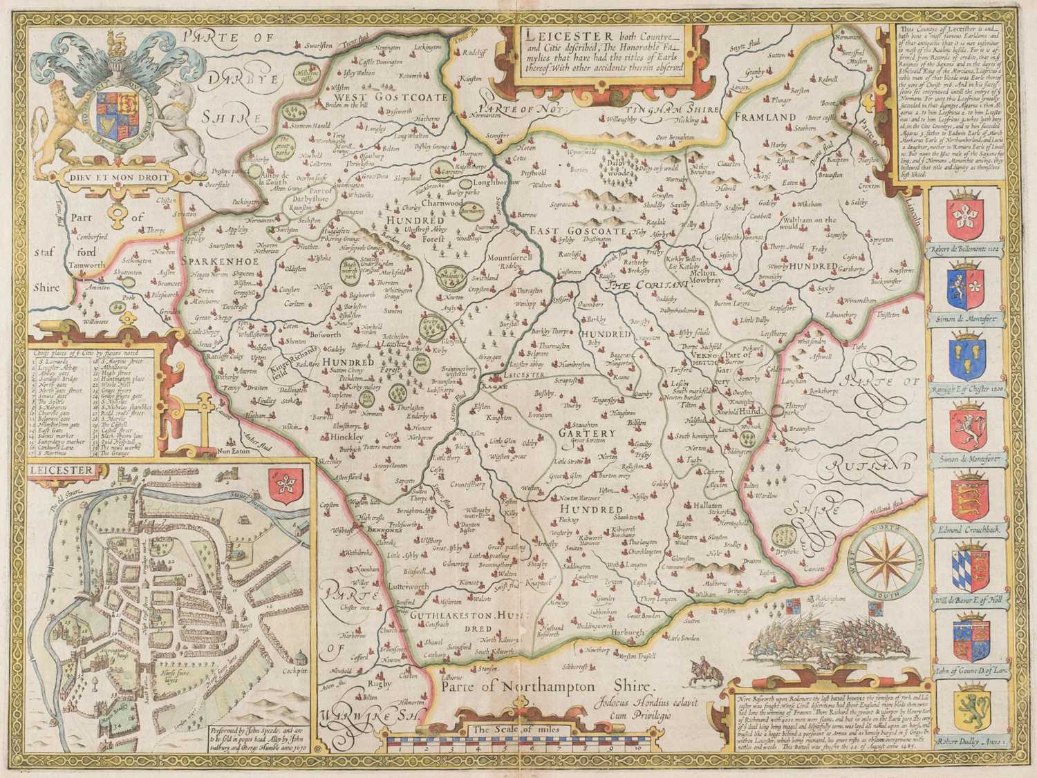 Lot 44 - Leicestershire. Speed (John), Leicester both countye and Citie described..., circa 1627