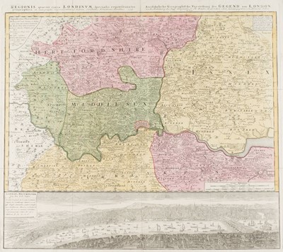 Lot 46 - London. Homann (Johann Baptist, Heirs of), Regionis quae est circa Londinum..., 1741