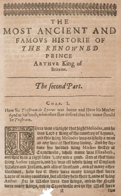 Lot 267 - Malory (Thomas). [The most ancient and famous history of ... prince Arthur King of Britaine, 1634]