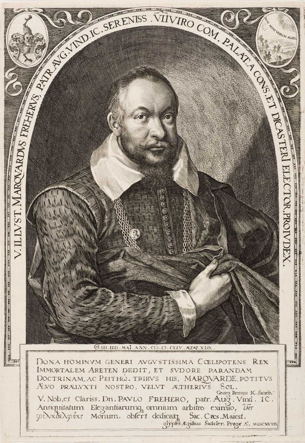 Lot 24 - Sadeler (Aegidius, 1568-1629). Portrait of Marquand Freher, 1618