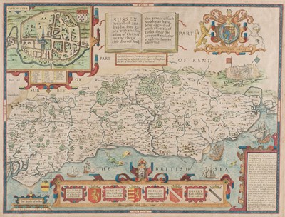 Lot 70 - Sussex. Norden (John & John Speed), Sussex described and divided..., 1676