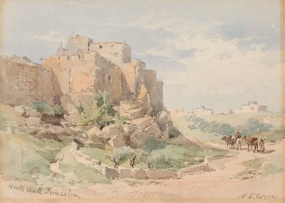 Lot 140 - Green (Nathaniel Everett, 1833-1899). North Wall, Jerusalem, watercolour