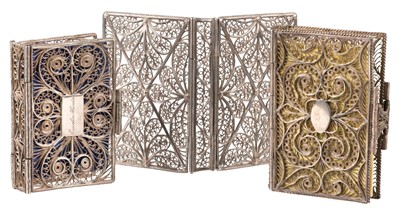 Lot 395 - Silver Filigree Bindings. A George III silver filigree almanack book case