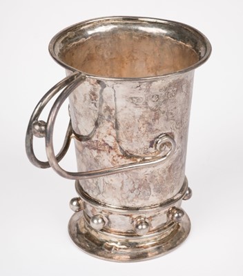 Lot 395 - Christening Cup. Arts and Crafts silver Christening cup by Albert Edward Jones, Birmingham, 1912