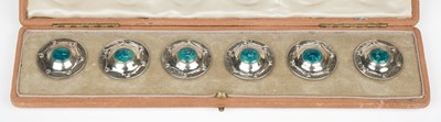 Lot 391 - Buttons. A set of six Arts and Crafts silver buttons by Albert Edward Jones, Birmingham, 1902