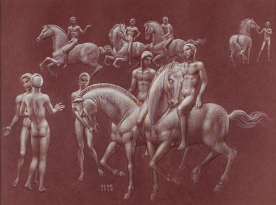 Lot 226 - Goor (Gaston, 1902-1977). Nude Figures and Horses, 1954