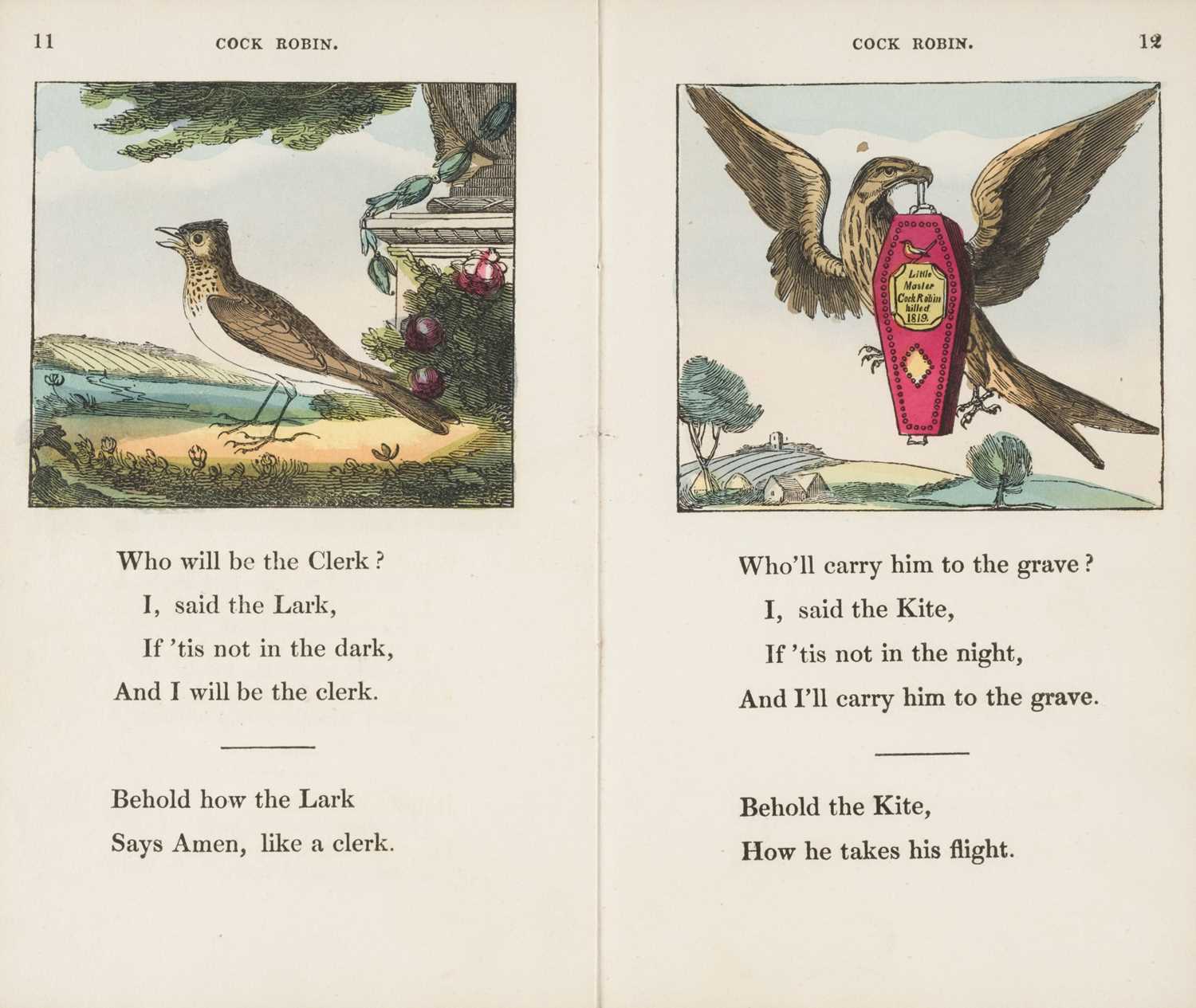 Lot 495 - J. Harris (and Son, publishers). Cock Robin, A Pretty Painted Toy..., circa 1820
