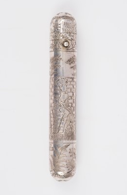 Lot 413 - Scent Flask. A Victorian silver scent flask or perfume vinaigrette by Sampson Mordan & Co, London, 1882