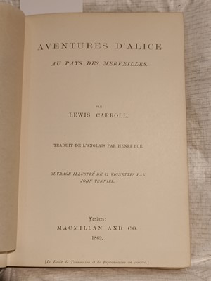 Lot 522 - Dodgson (Charles Lutwidge, 'Lewis Carroll') Aventures d'Alice, 1st French edition, 1869