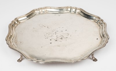 Lot 410 - Salver. A George VI silver salver by CFS, Sheffield 1941
