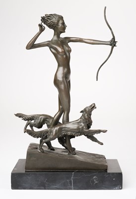 Lot 523 - Lorenzl (Josef, 1892-1950, after). An art deco style bronze of a female nude