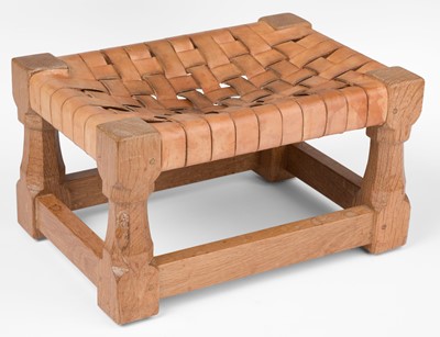 Lot 492 - Mouseman. Workshop of Robert Mouseman Thompson (Kilburn) oak footstool