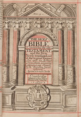 Lot 222 - Bible [English]. The Holy Bible containing the Old Testament and the New, Cambridge, 1673