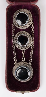 Lot 384 - Chatelaine. A chatelaine clip, circa 1870s