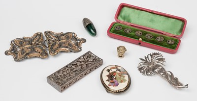 Lot 450 - Mixed Silver. A Victorian silver diary holder and other items