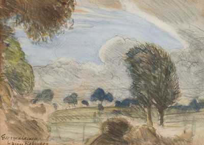 Lot 149 - Clausen (George, 1852-1944). Stormy Landscape, watercolour and pencil