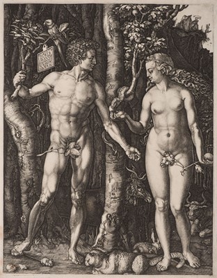 Lot 5 - Wierix (Jan). Adam and Eve, after Durer, 1566, engraving