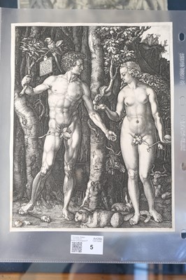 Lot 5 - Wierix (Jan). Adam and Eve, after Durer, 1566, engraving