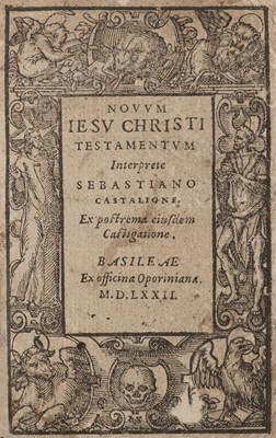 Lot 232 - New Testament [Latin]. Novum Jesu Christi Testamentum Interprete Sebastiano Castalione, 1572