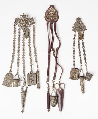 Lot 386 - Chatelaine. An Edwardian chatelaine, & others