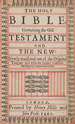 Lot 282 - Bible [English]. The Holy Bible Containing the Old Testament and the New, 1660/1715
