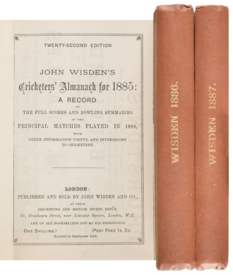 Lot 417 - Wisden. Cricketers' Almanack for 1885, 1886 & 1887