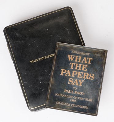 Lot 414 - Silver award. What The Papers Say Award presented to Paul Foot