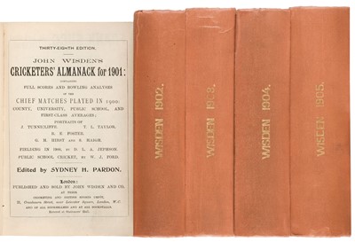 Lot 421 - Wisden. Cricketers' Almanack for 1901-05