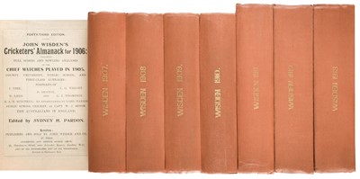Lot 422 - Wisden. Cricketers' Almanack for 1906-13